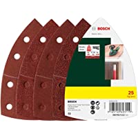 Bosch Set de 25 hojas de lija para varios materiales (grano 40-80-120-180- 11 agujeros- accesorios para multilijadora)